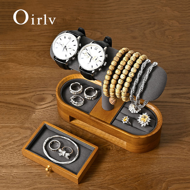 Jewelry Watches Box - Oirlv Solid Wood Watch Organizer Shelf