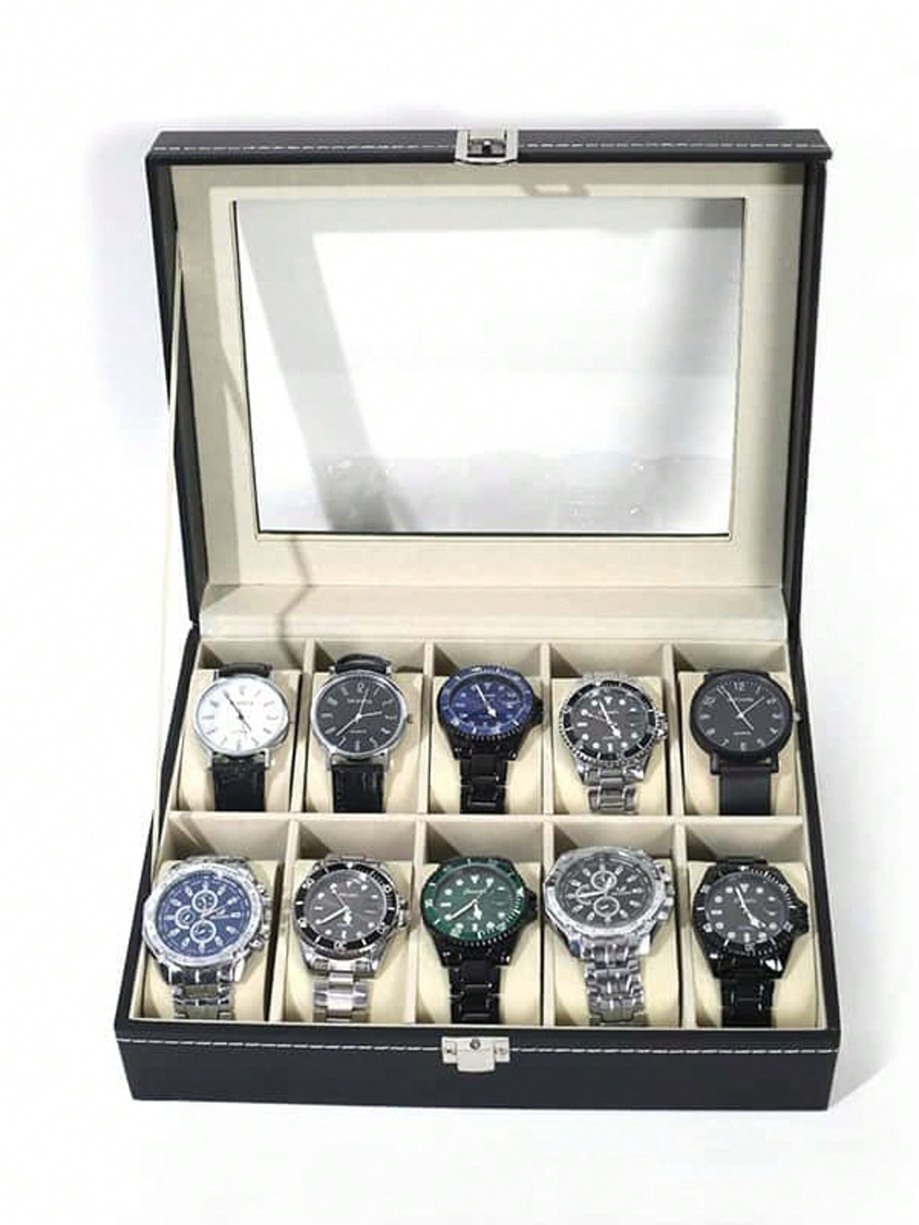 Jewelry Watches Box - Leather Watch Box with Lock, Large