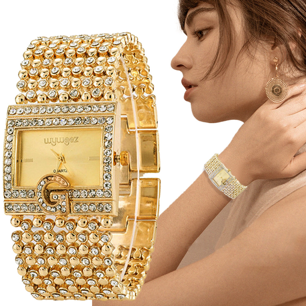 Jewelry Watches Gold - Đơn Giản Vuông Vàng Đồng Hồ