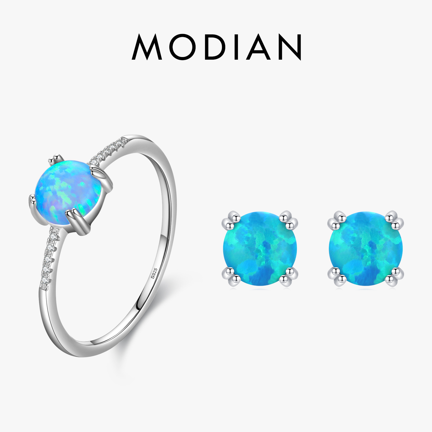 Opal Earrings Dangle - Modian Xác Thực Nữ Bạc 925