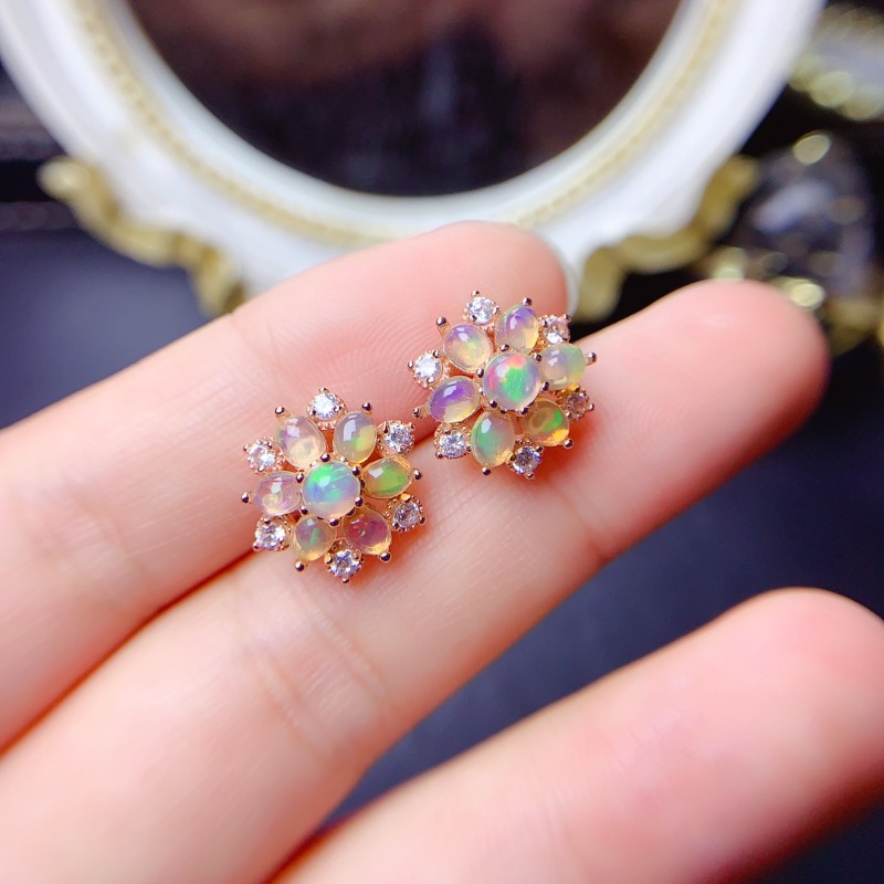 925 Sterling Silver Earring Fl - đánh giá và giá Opal Earrings Dangle