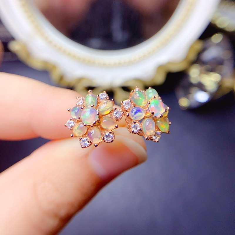 925 Sterling Silver Earring Fl - đánh giá và giá Opal Earrings Dangle