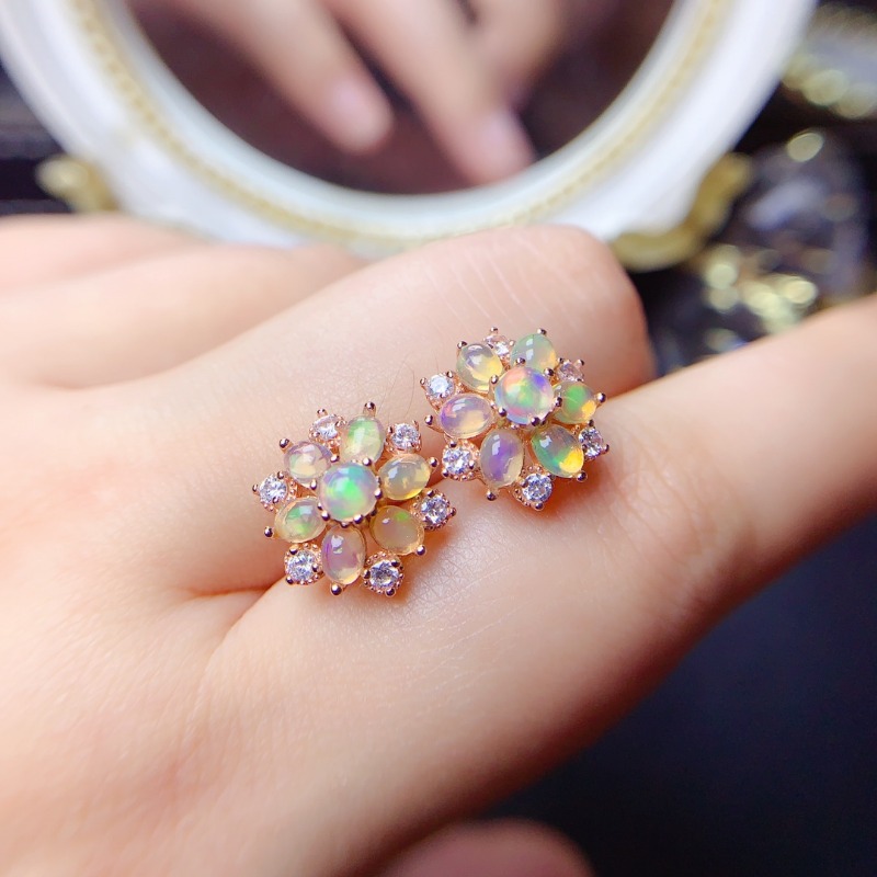925 Sterling Silver Earring Fl - đánh giá và giá Opal Earrings Dangle