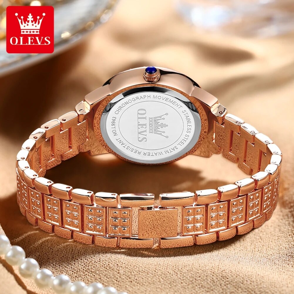 OLEVS 9943 Luxury All Diamond  - đánh giá và giá Jewelry Watches Gold