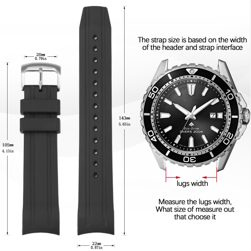 22mm Curved End Silicone Watch - đánh giá và giá Citizen Watch Promaster