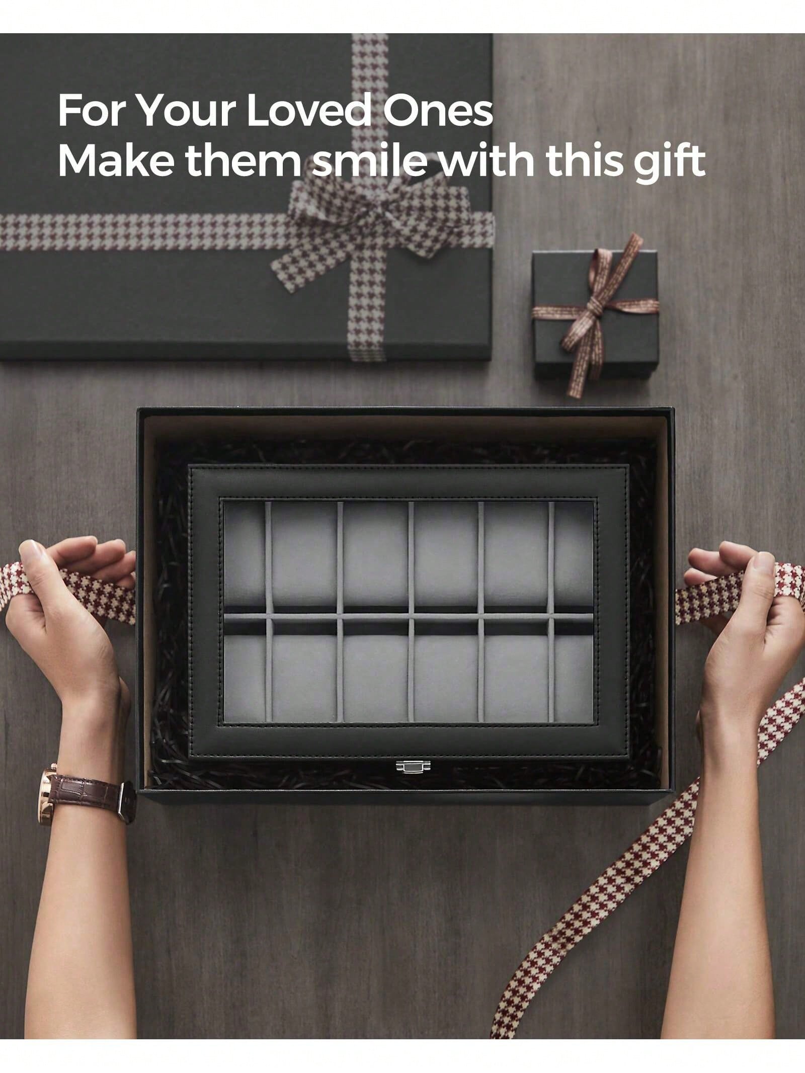12-Slot Lockable Watch Box wit - đánh giá và giá Jewelry Watches Box