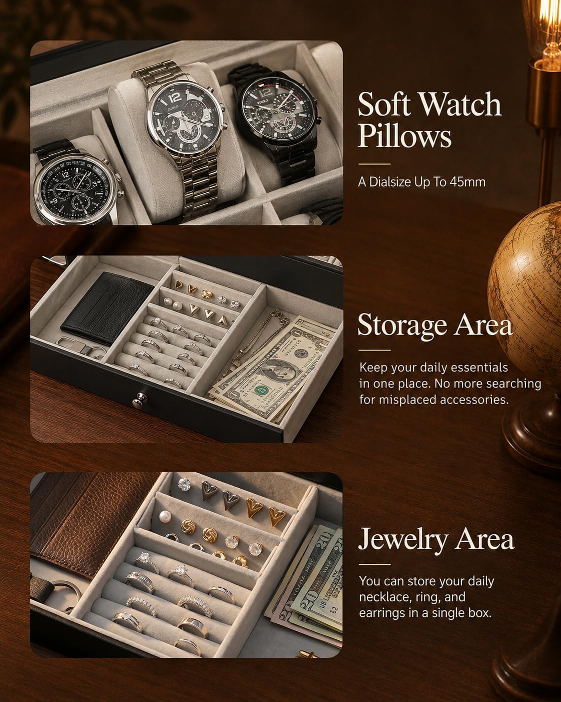 Watch Box Organizer for Men Gi - đánh giá và giá Jewelry Watches Box