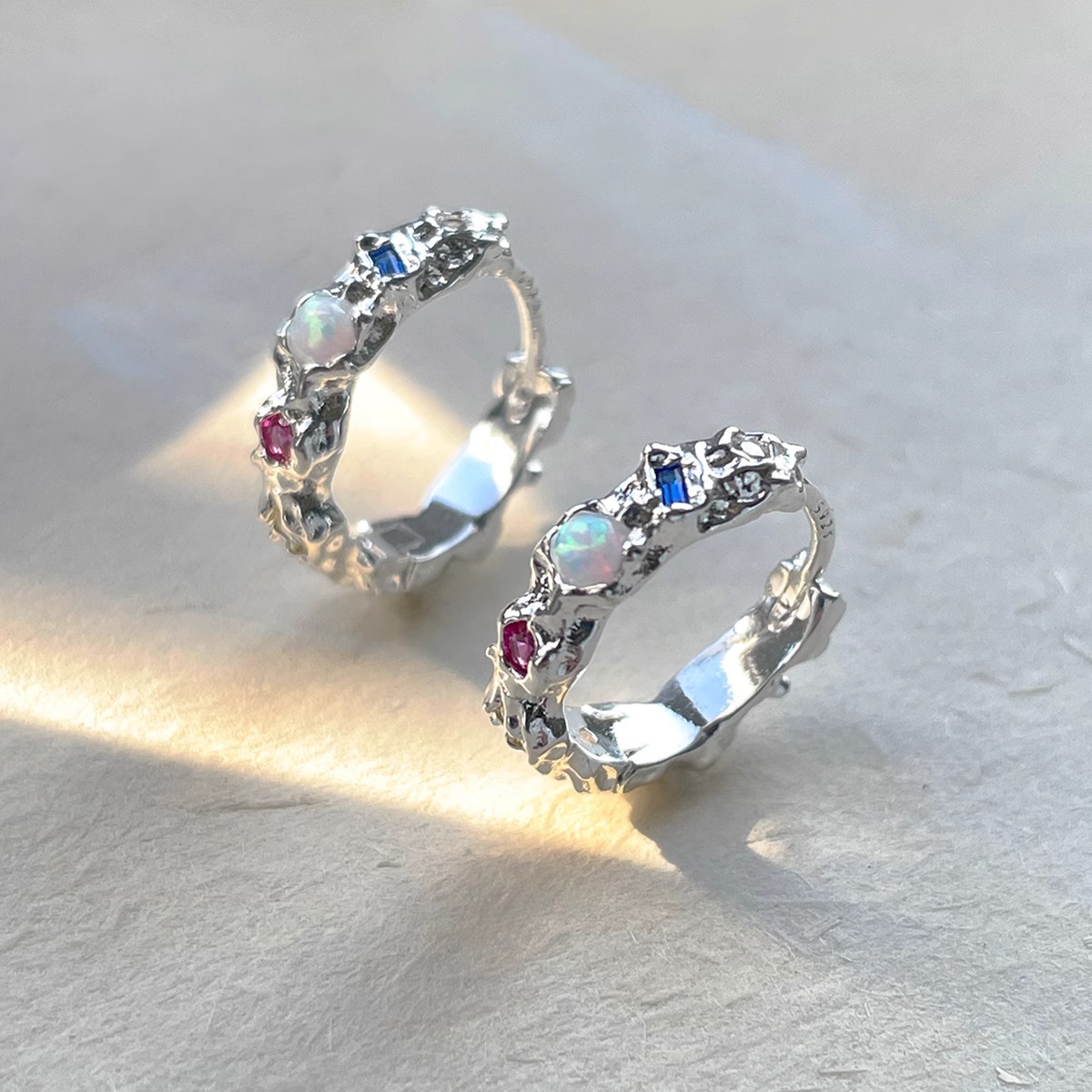 925 Sterling Silver Opal Hoop  - đánh giá và giá Opal Earrings Dangle