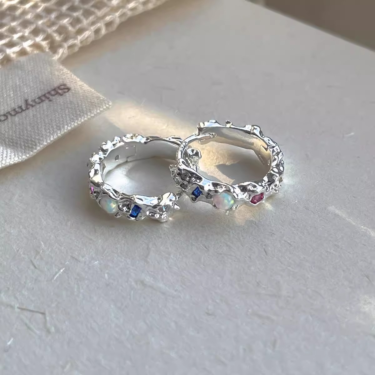925 Sterling Silver Opal Hoop  - đánh giá và giá Opal Earrings Dangle