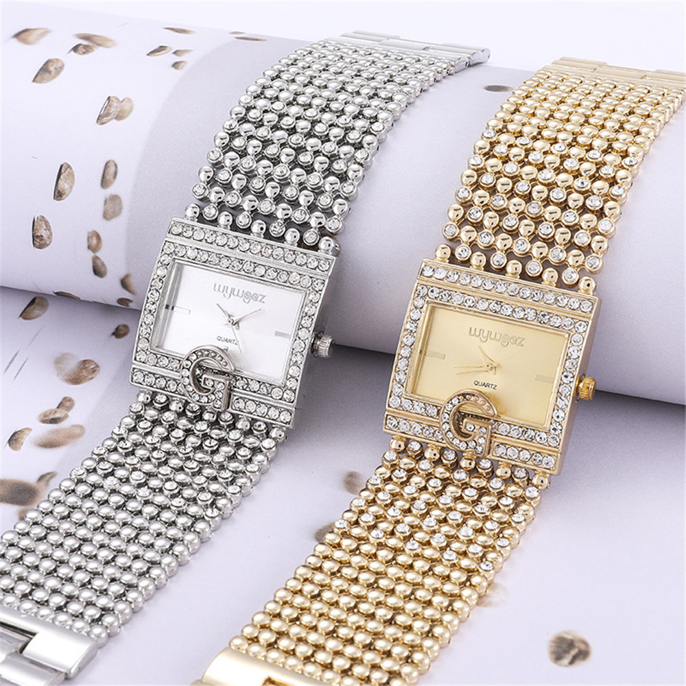 Đơn Giản Vuông Vàng Đồng Hồ Nữ - đánh giá và giá Jewelry Watches Gold
