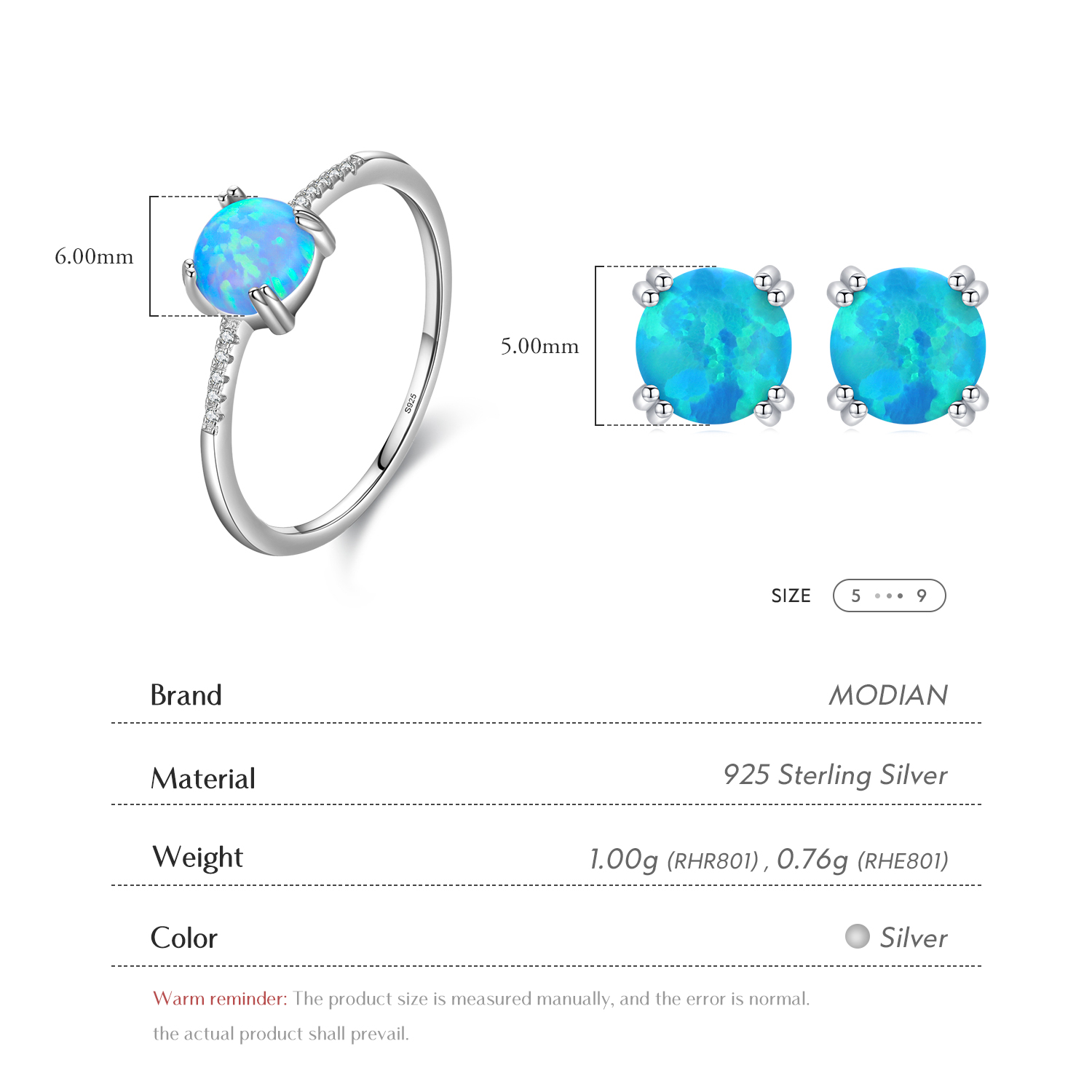 Modian Xác Thực Nữ Bạc 925 Trá - đánh giá và giá Opal Earrings Dangle