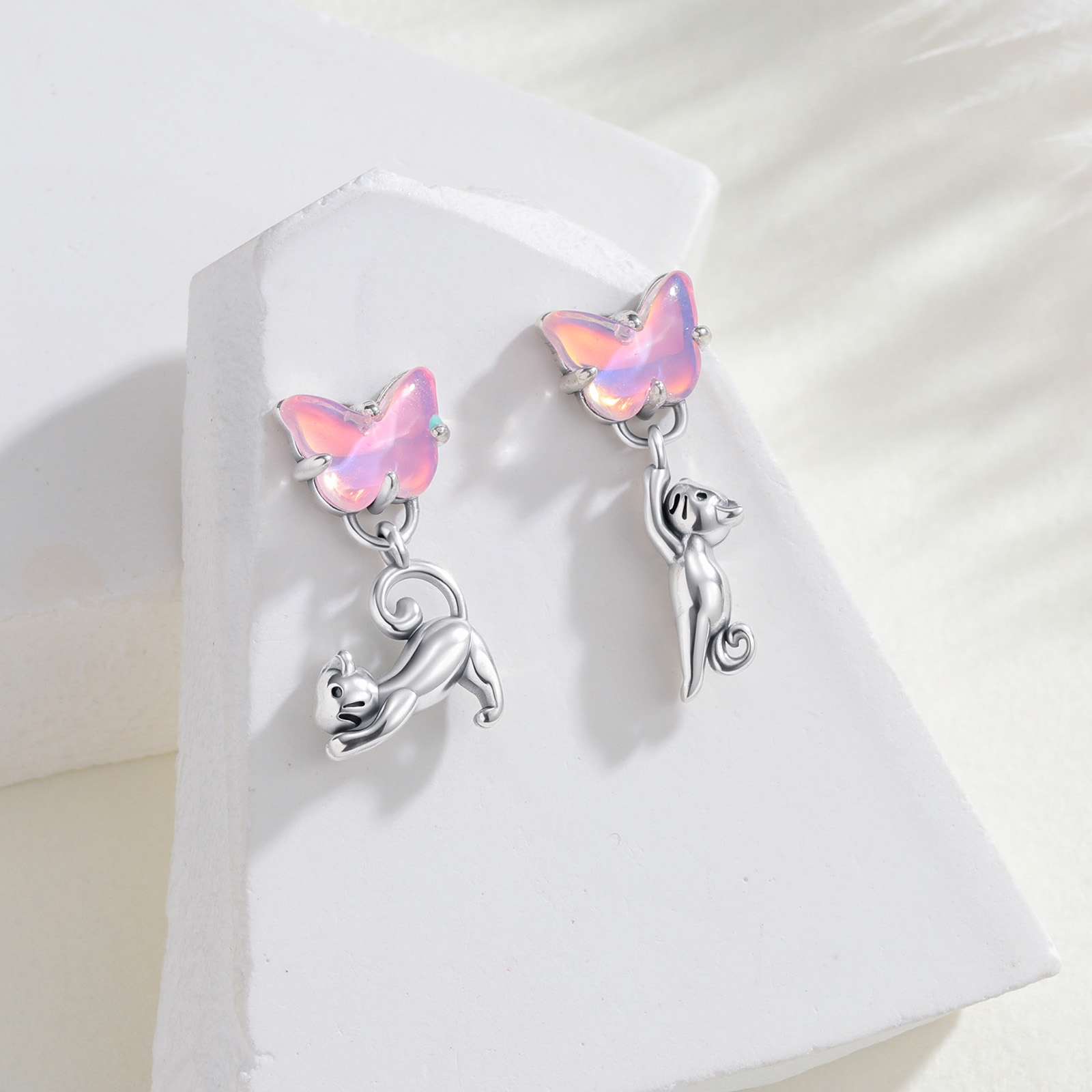 925 Sterling Silver Cat & Butt - đánh giá và giá Opal Earrings Dangle