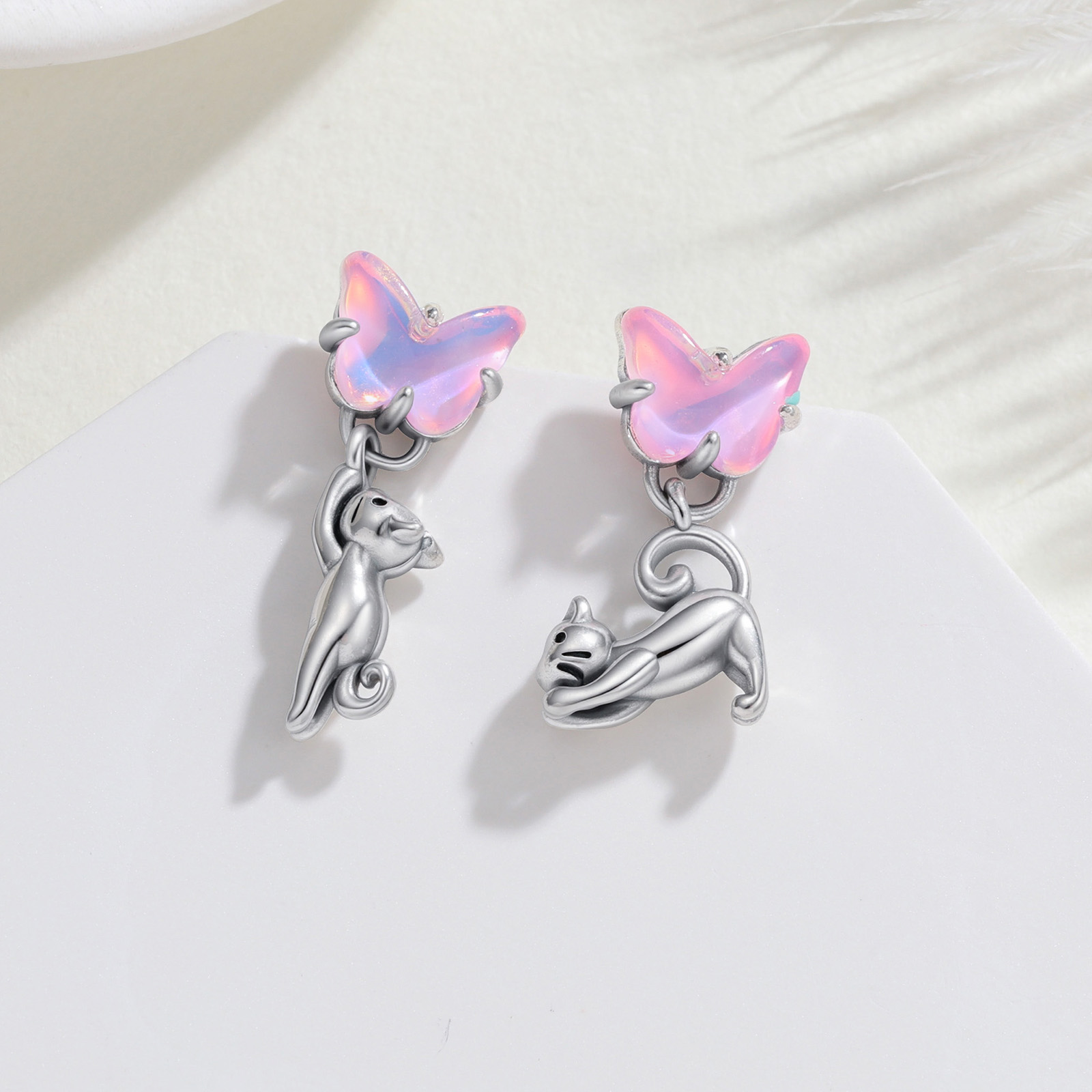 925 Sterling Silver Cat & Butt - đánh giá và giá Opal Earrings Dangle