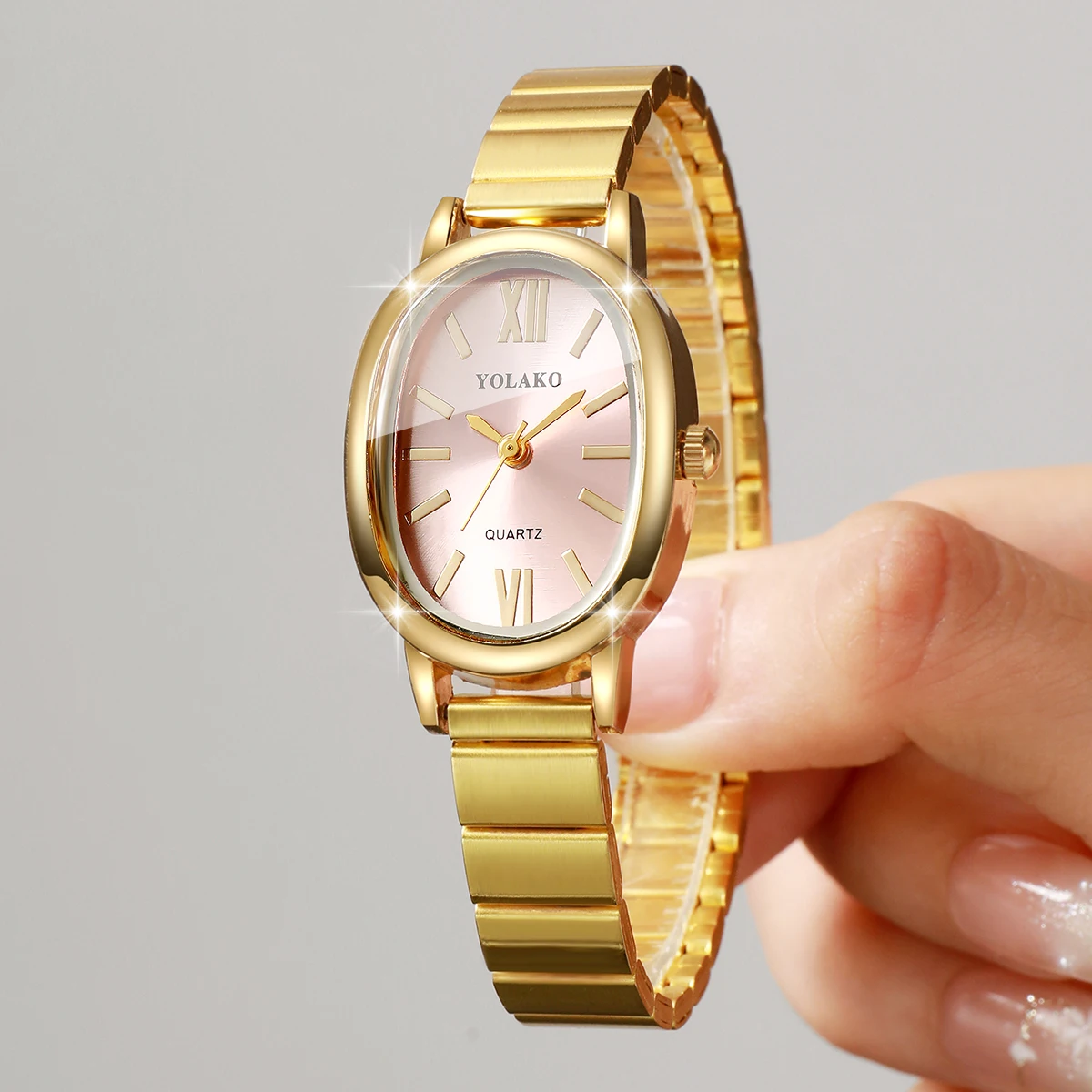 Elegant Pink Dial Women Watch  - đánh giá và giá Jewelry Watches Gold