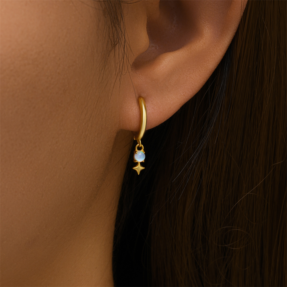 ROXI White Opal Drop Hoop Earr - đánh giá và giá Opal Earrings Dangle