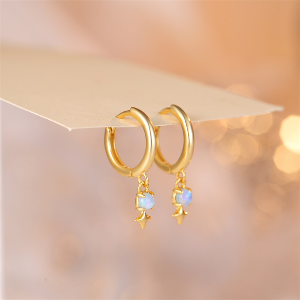ROXI White Opal Drop Hoop Earr - đánh giá và giá Opal Earrings Dangle