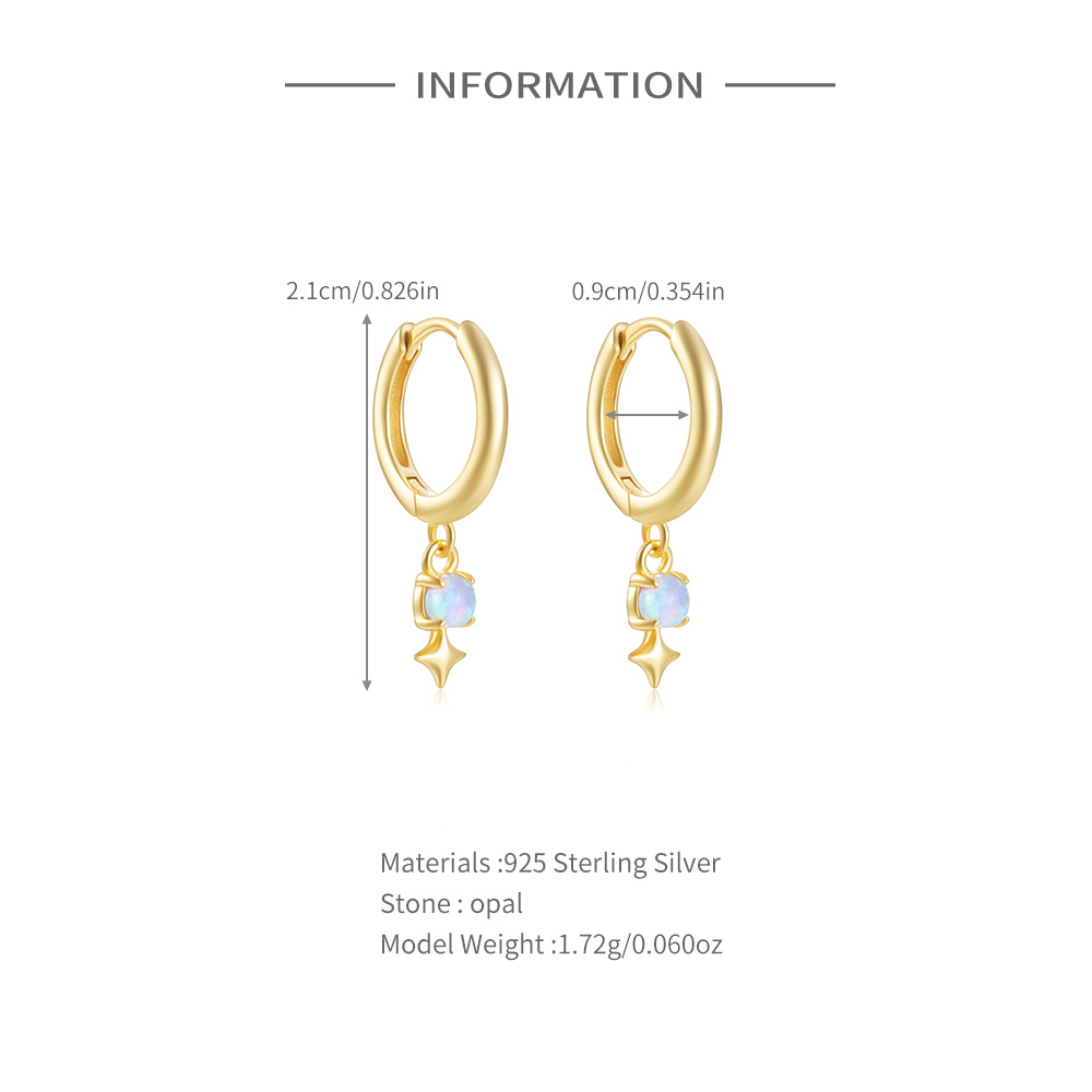 ROXI White Opal Drop Hoop Earr - đánh giá và giá Opal Earrings Dangle